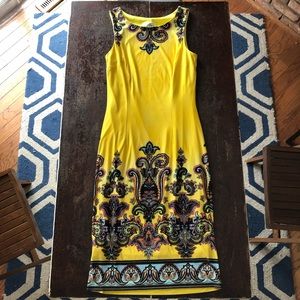 joseph ribkoff yellow paisley dress us 8